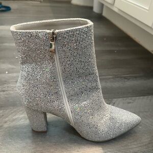 Silver Glitter Ankle Boots brand new